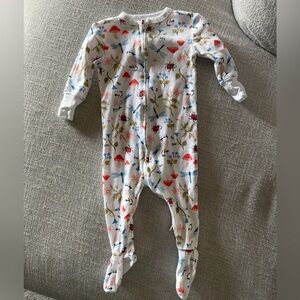 Old Navy with Lovevery White Floral and Insect Kids Footie